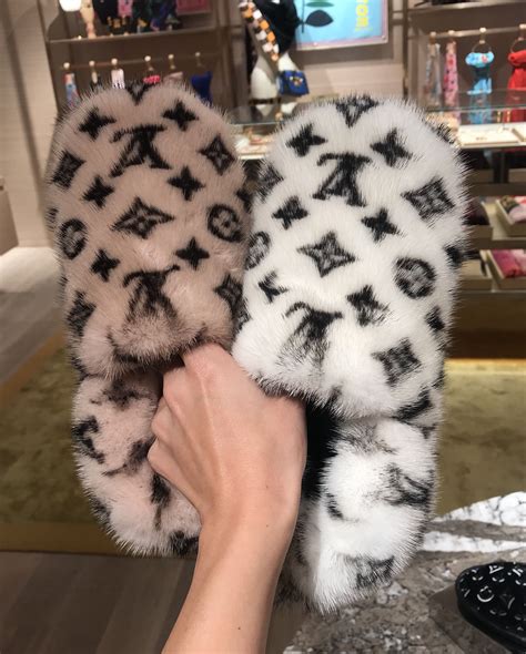 lv fur slippers|lv slippers men.